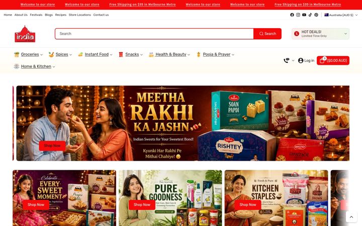 Screenshot ta' indiaathome.com.au