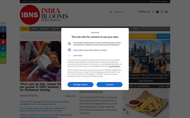 Screenshot of indiablooms.com