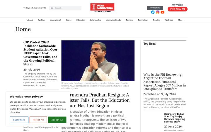 Screenshot of indiaconnecting.com