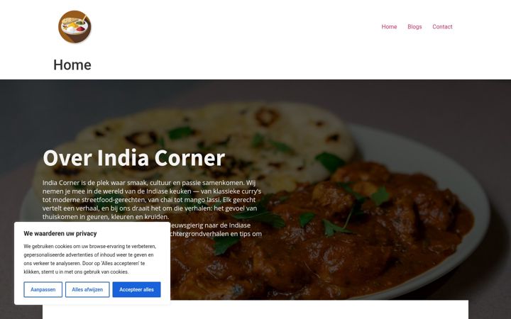 Screenshot of indiacorner.nl