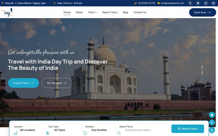 Screenshot of indiadaytrip.com