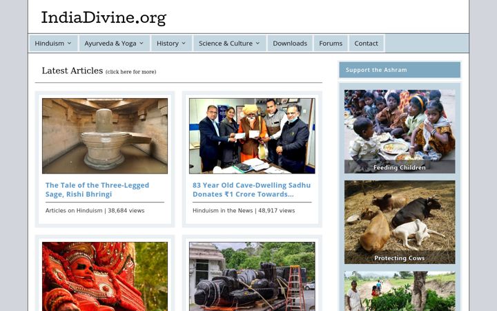 Screenshot of indiadivine.org