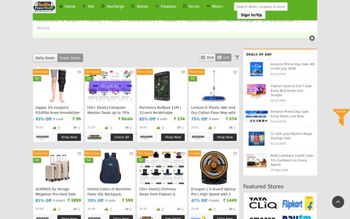 Screenshot of indiafreestuff.in