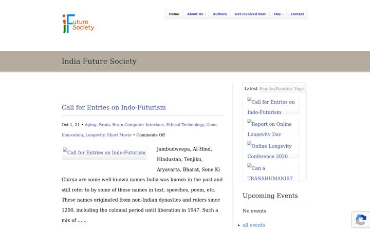 Screenshot of indiafuturesociety.org