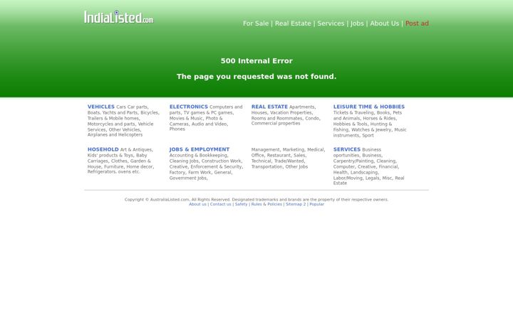 Screenshot of indialisted.com