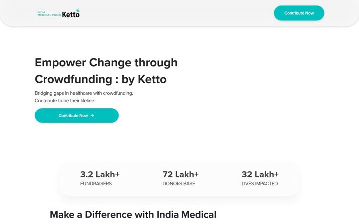 Skärmbild av indiamedicalfund.com