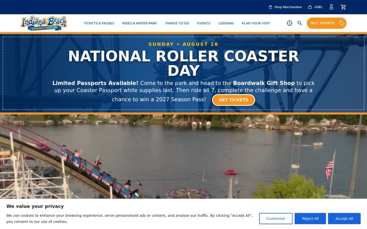 Screenshot of indianabeach.com