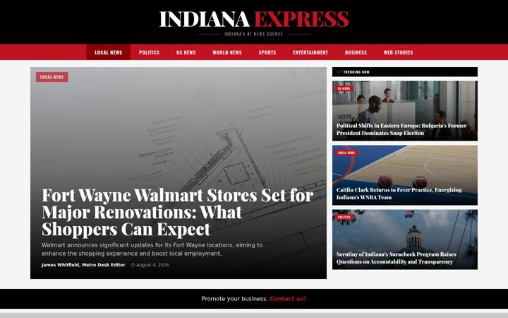 Screenshot of indianaexpres.com