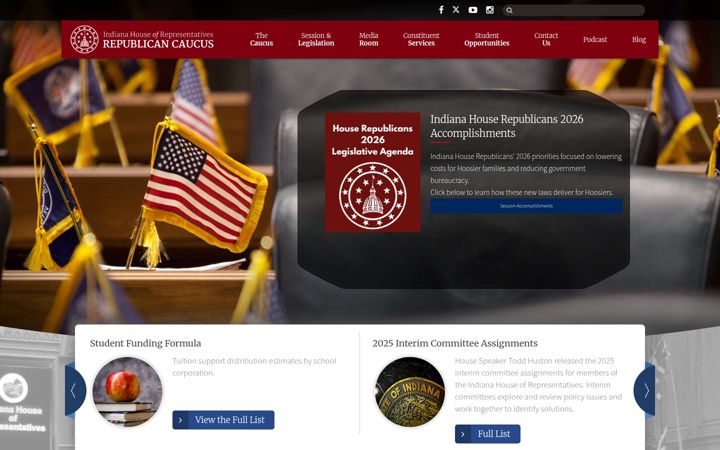 Screenshot of indianahouserepublicans.com