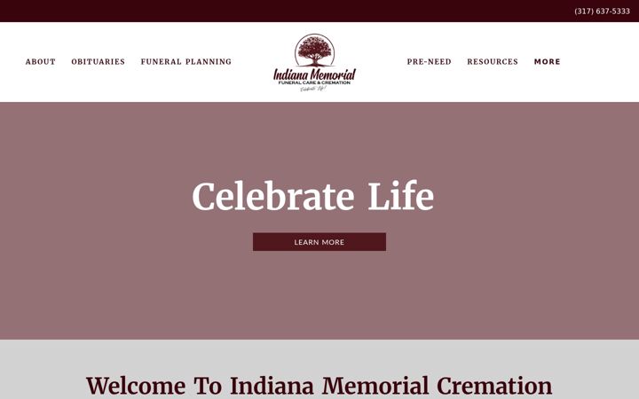 Screenshot van indianamemorial.com