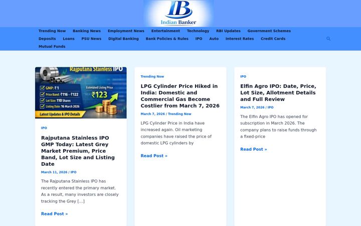Screenshot of indianbanker.com