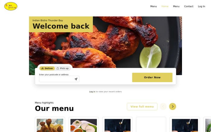 Screenshot van indianbistrotb.com