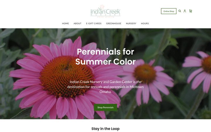 Screenshot of indiancreeknursery.com
