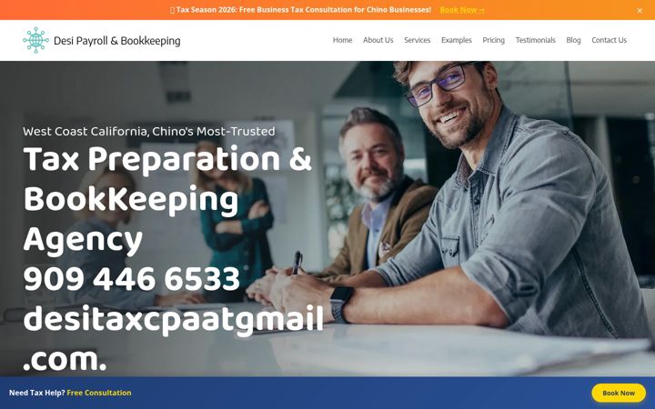Skjermbilde av indiandesinritaxcpa.com