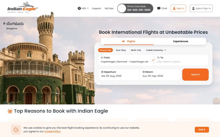 Snimka zaslona za indianeagle.com