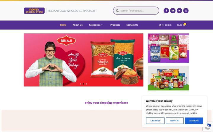 Screenshot of indiangrocerystore.eu