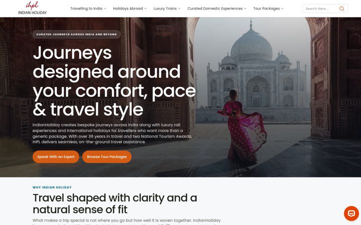 Screenshot του indianholiday.com
