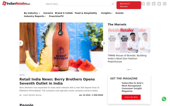 Screenshot of indianretailer.com