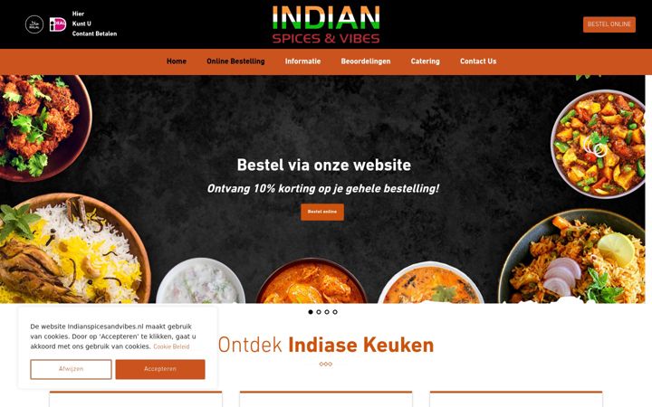 Screenshot of indianspicesandvibes.nl