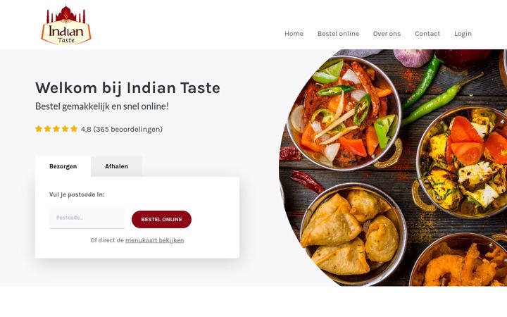 Screenshot of indiantaste.nl