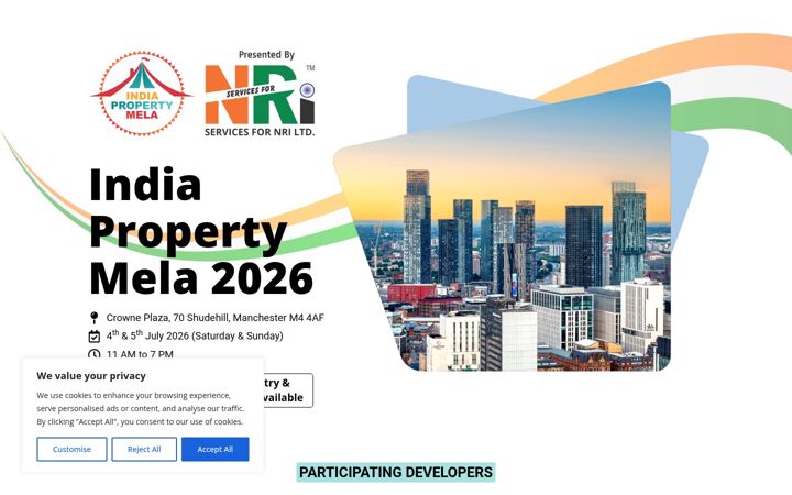 Screenshot of indiapropertymela.co.uk