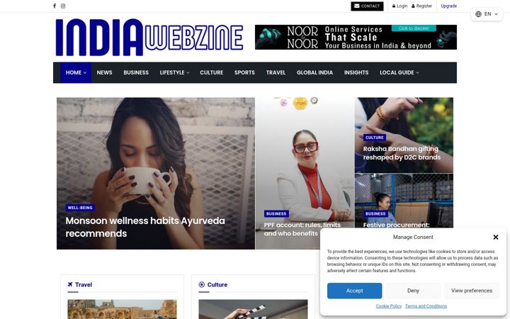 Screenshot of indiawebzine.com