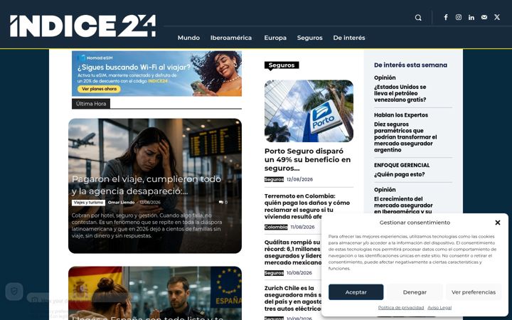 Screenshot of indice24.com