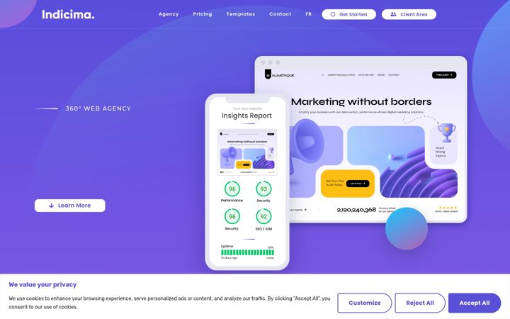 Screenshot of indicima.com