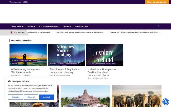 Screenshot of indictraveller.com