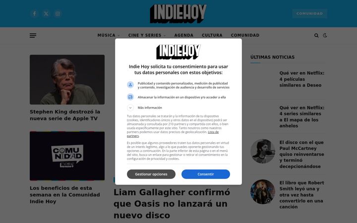 Screenshot of indiehoy.com