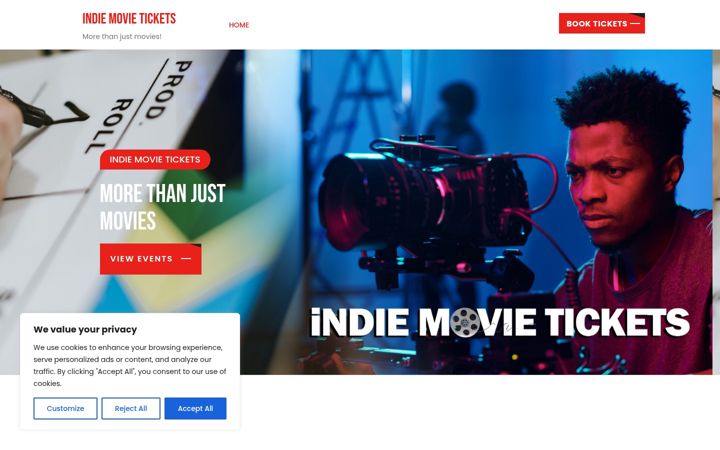 Screenshot of indiemovietickets.com