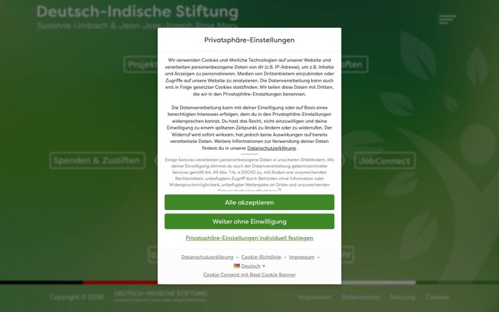 Screenshot of indienhilfe-saar.de