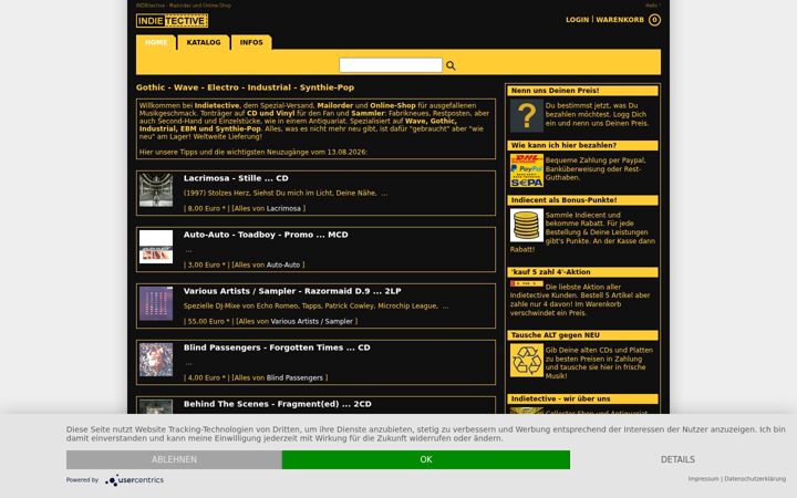 Screenshot of indietective.de