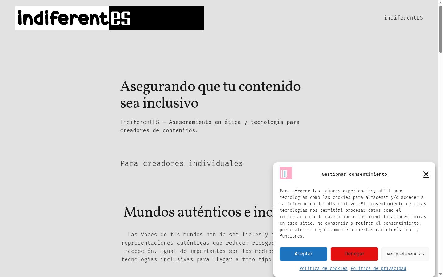 Screenshot del banner di consenso mostrato prima di qualsiasi interazione