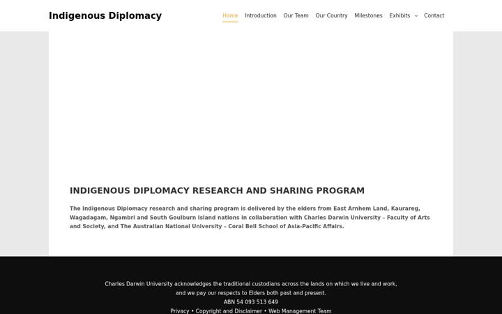 Screenshot ta' indigenousdiplomacy.cdu.edu.au