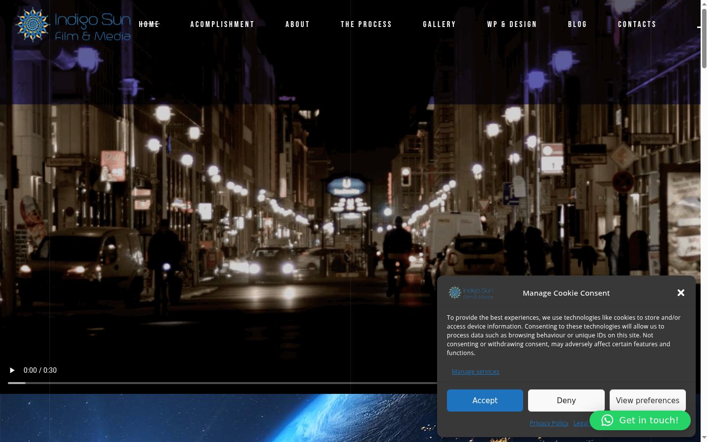 Screenshot del banner di consenso mostrato prima di qualsiasi interazione