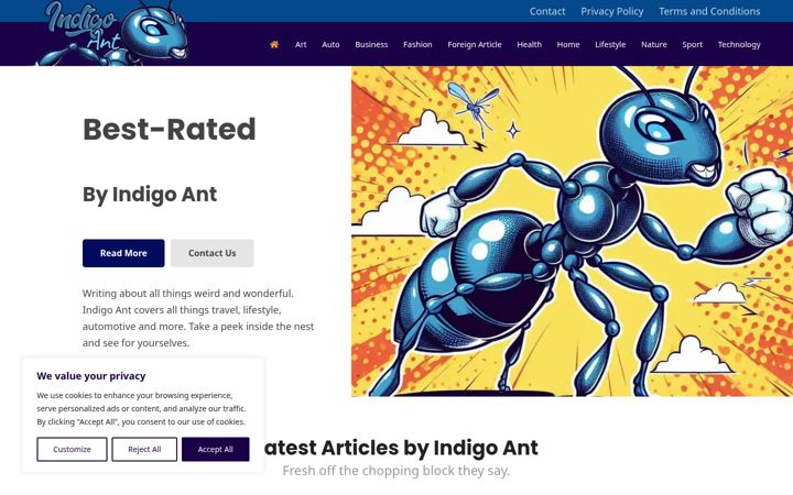 Screenshot of indigoant.co.uk