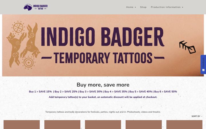 Screenshot of indigobadger.com