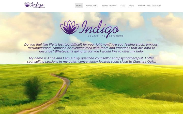Screenshot of indigocounsellingsolutions.com