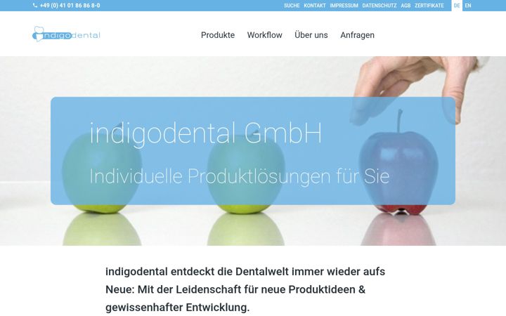Screenshot of indigodental.com