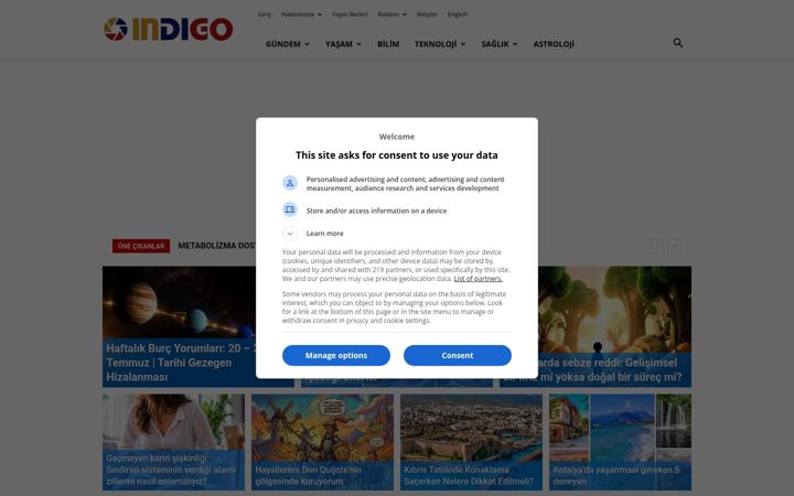 Screenshot of indigodergisi.com