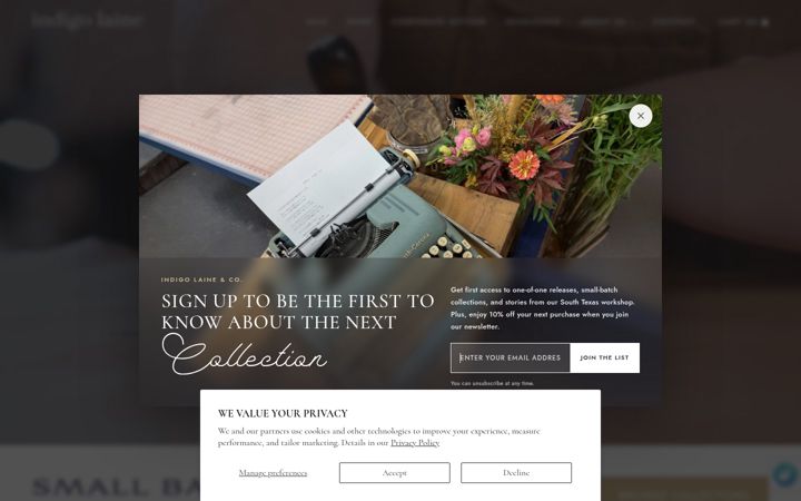Screenshot of indigolaine.com