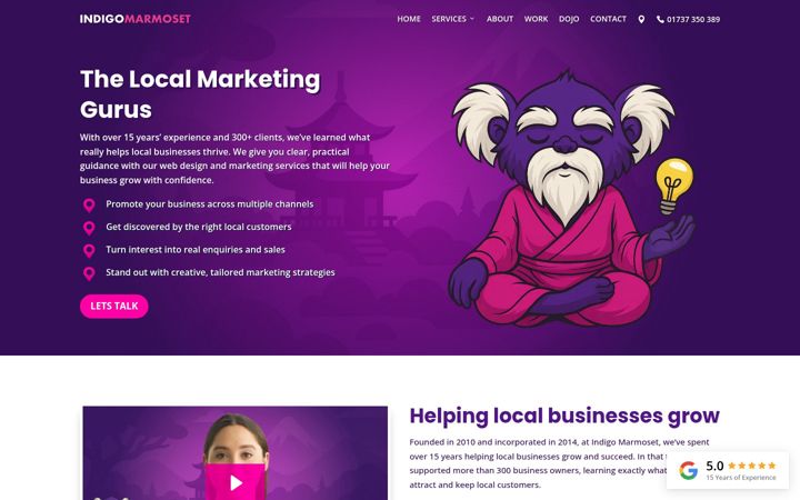 Screenshot of indigomarmoset.co.uk