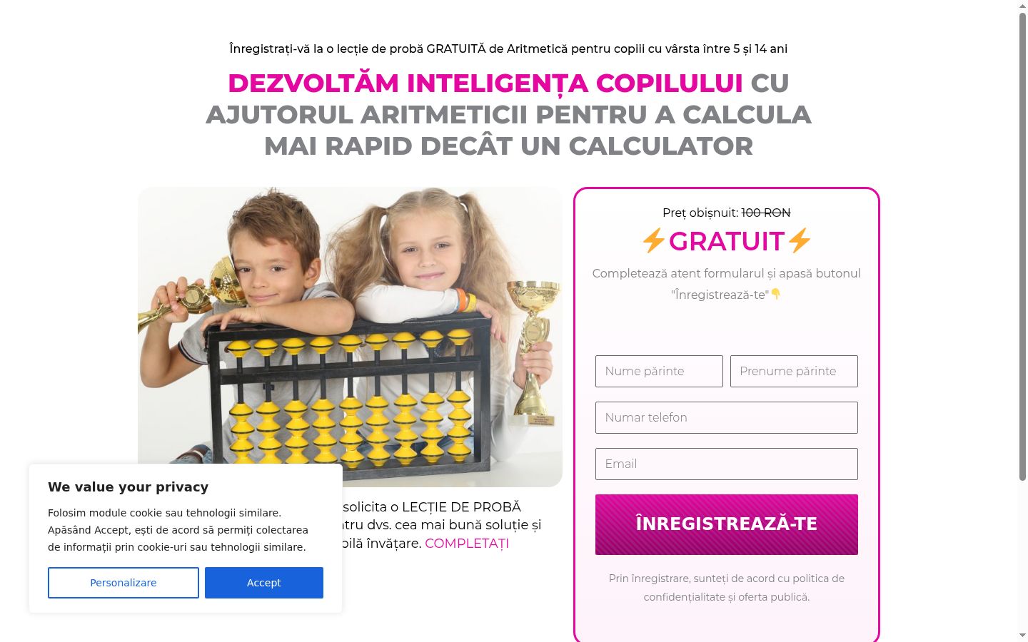 Screenshot of the consent banner shown before any interaction