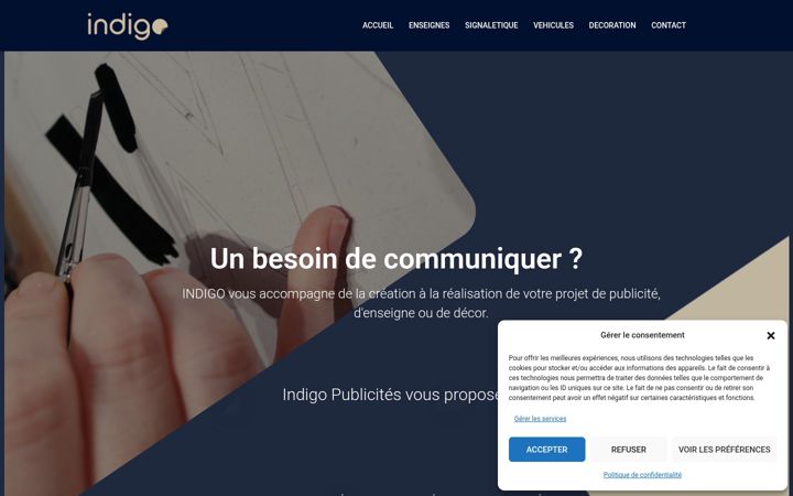 Screenshot of indigopublicites.fr
