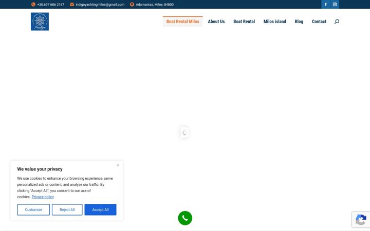 Screenshot ta' indigorentboatmilos.com