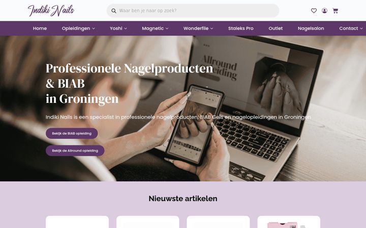 Screenshot of indikinails.nl