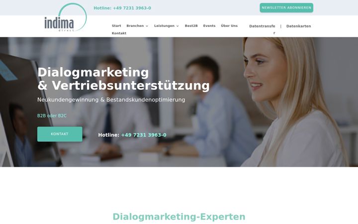 Screenshot of indima.de