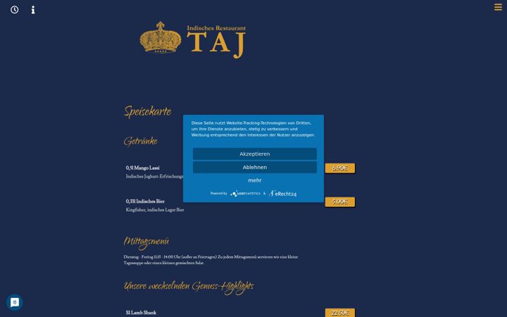 Screenshot of indisch-bestellen-erding.de