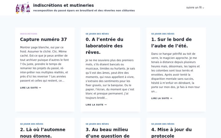 Screenshot of indiscretions-et-mutineries.fr
